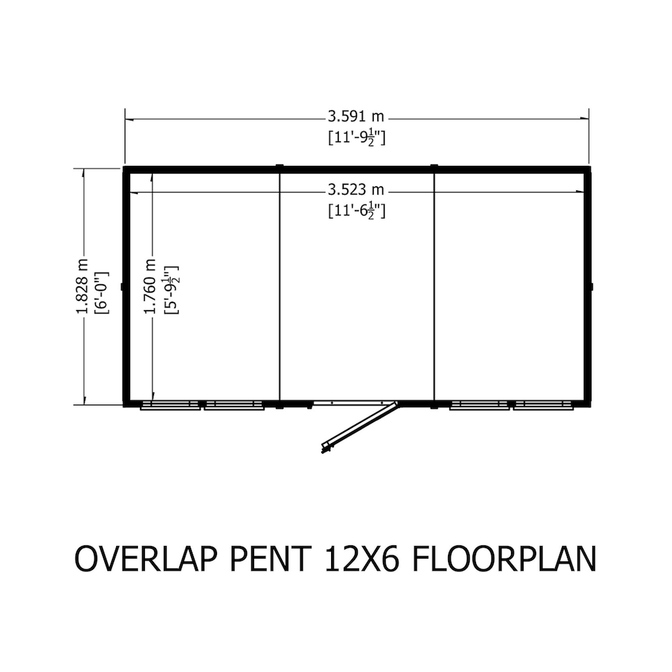 image 1 of Overlap Pent Single Door 12x6