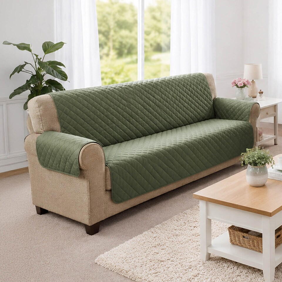 image 1 of Coopers Of Stortford 3 Seater Sofa Cover Quilted Washable Furniture Protector