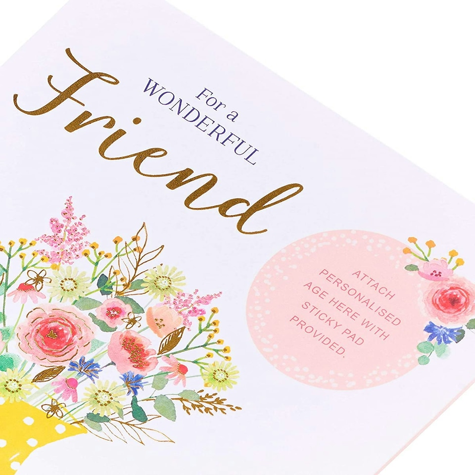 image 1 of Friend Card with Nice Words Personalised Age 50th, 60th, 70th, 80th, 90th