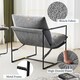 image 2 of Boucle Fabric Lounge Chair with Metal Frame Upholstered Accent chair Luca Grey
