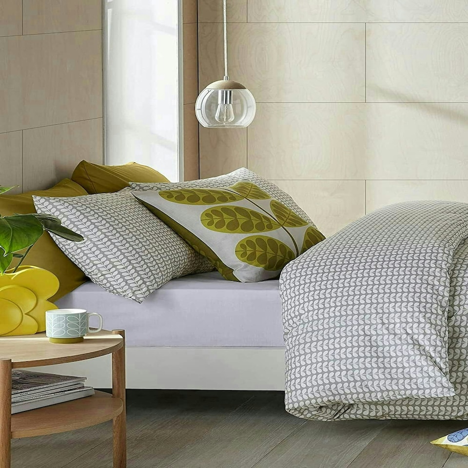 image 1 of Orla Kiely Tiny Stem Light Cool Grey Standard Pillowcase Pair