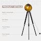 image 3 of HOMCOM Tripod Floor Lamp, Spotlight Reading Lamp w Adjustable Height, Angle, Wood Legs for Living Room, Bedroom, Home, Office, Black and Gold