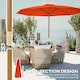 image 6 of Outsunny Wooden Garden Parasol with Rope Pulley Mechanism Orange | Orange