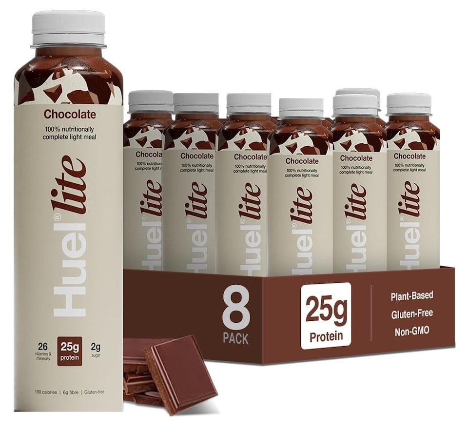 image 1 of Huel Ready-to-Drink Meal, LITE Chocolate Protein Drink, 500ml Bottles (Pack of 8) - Protein Shakes, Pre-Portioned Meal, 25g of Protein per Bottle