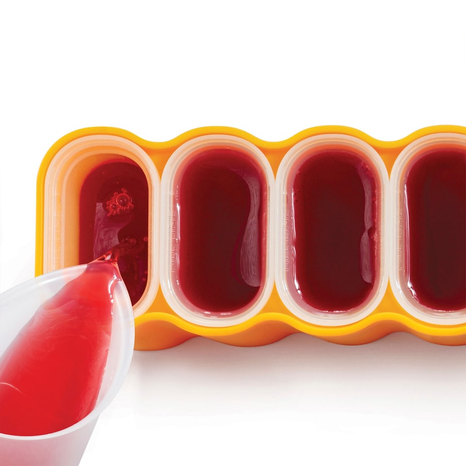 image 1 of Mod Ice Pop Mould - Set with 6 Sticks for Homemade Ice Pops | Orange | Orange | One Size | 1