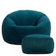 image 4 of Kingston Cord Adults Bean Bag Chair and Pouffe, Ready Filled Beanbag and Footstool Teal | Green | Teal Green | 2