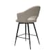 image 4 of Bentley Designs - Sterling 180° Return Swivel Barstool With Black Sand Powder Coated Legs - Ivory Faux Leather (Single)