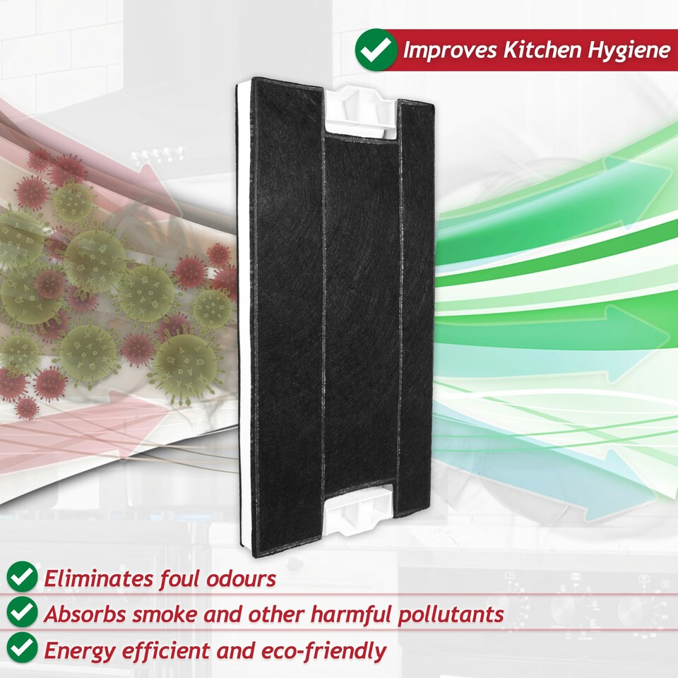 image 1 of SPARES2GO Carbon Filter for Siemens Cooker Hood Vent LI46630 LI46730 LI46930 00434229 (395mm x 196mm x 30mm)