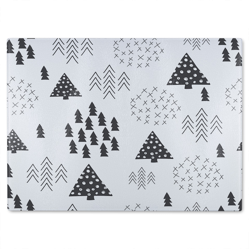 image 1 of Scandinavian Style Christmas Dining Glass Chopping Board | Multi