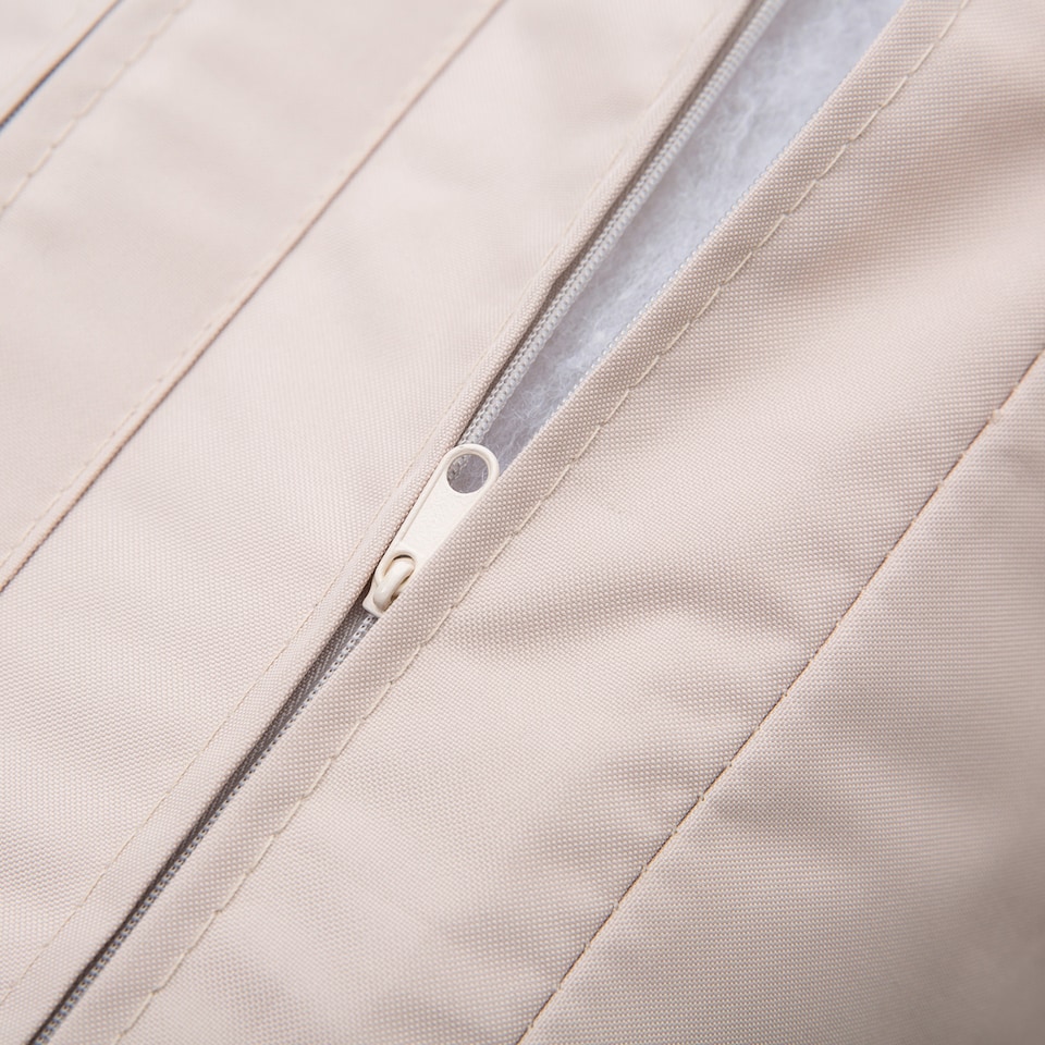 image 1 of Outsunny Double Rattan Sun Lounger, Already Assembled Reclining Garden Lounger with Retractable Footrest, Glass Top Storage Table with Umbrella Hole, Garden Sunbed with Cushions and Pillows, Brown