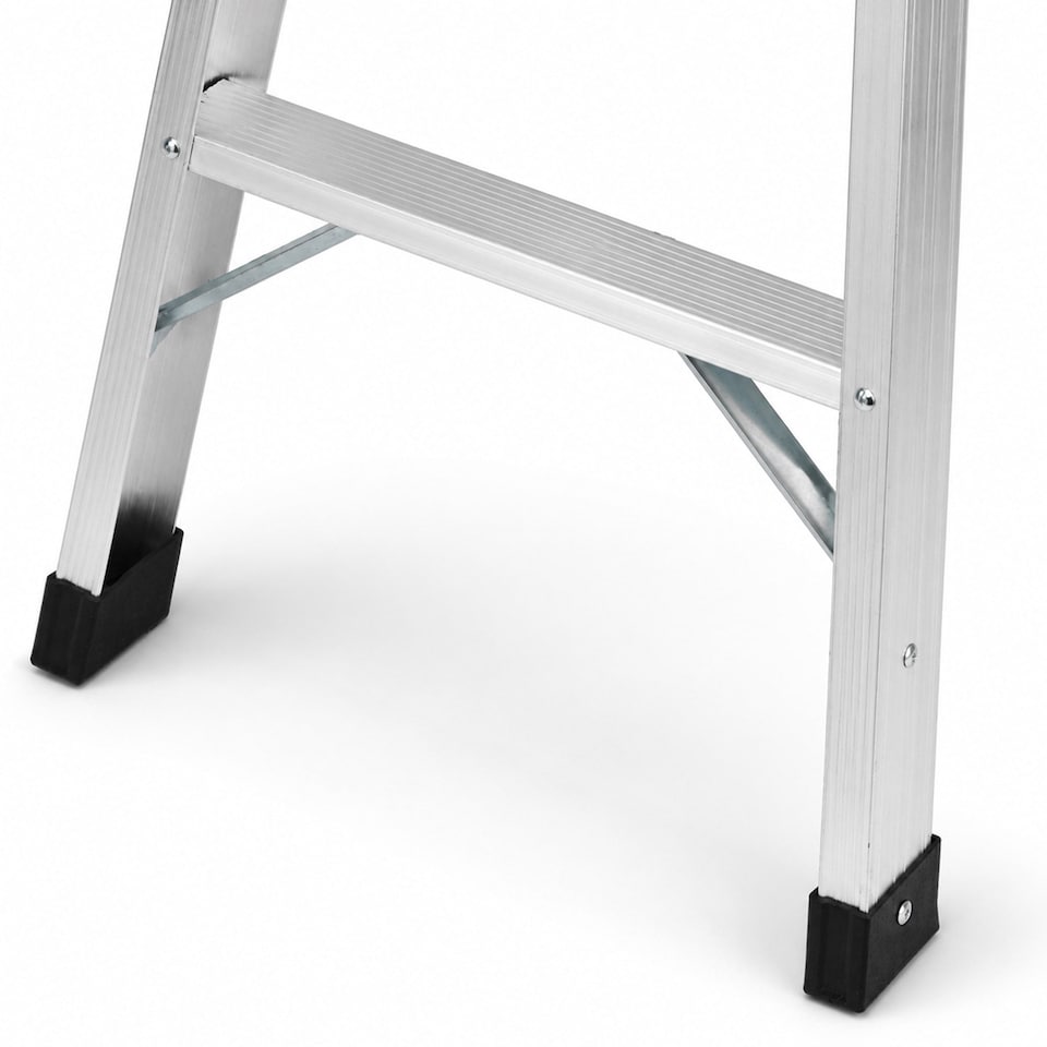 image 1 of 150kg Folding Aluminium Work Platform Step Up Bench Ladder EN131 | Silver