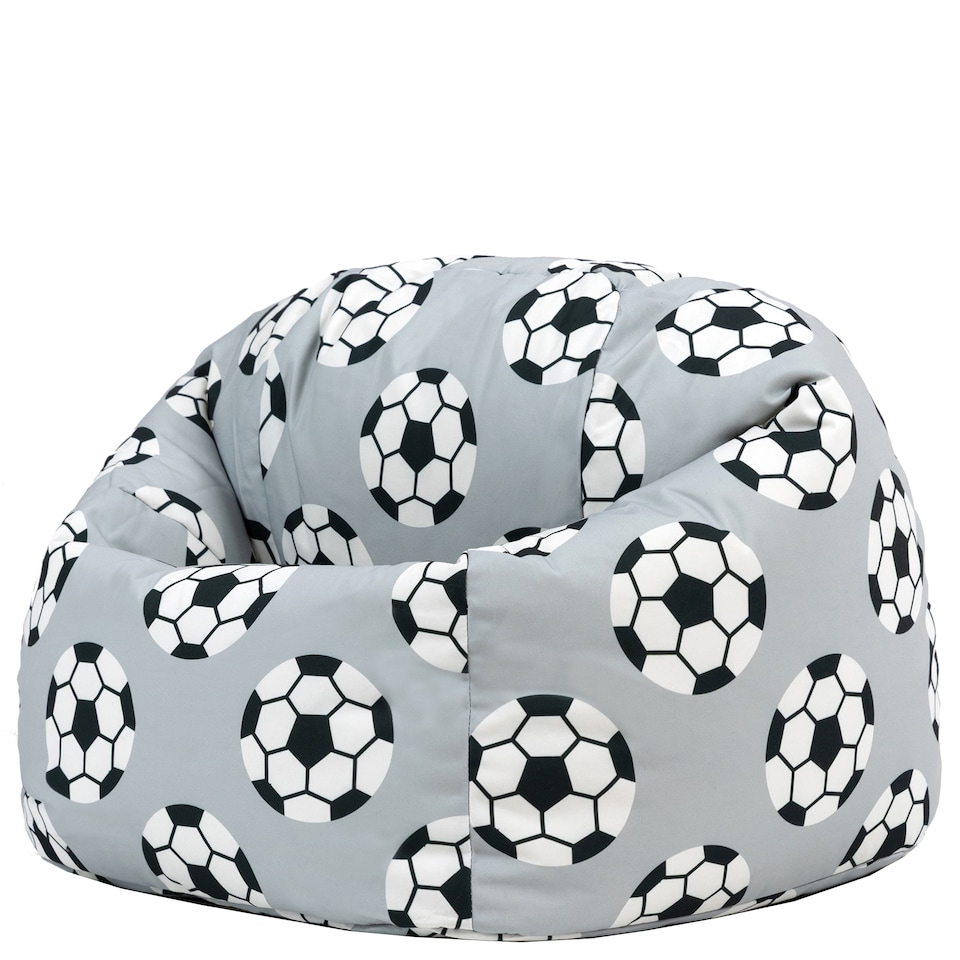 image 1 of Icon Hirest Medium Football Print Bean Bag