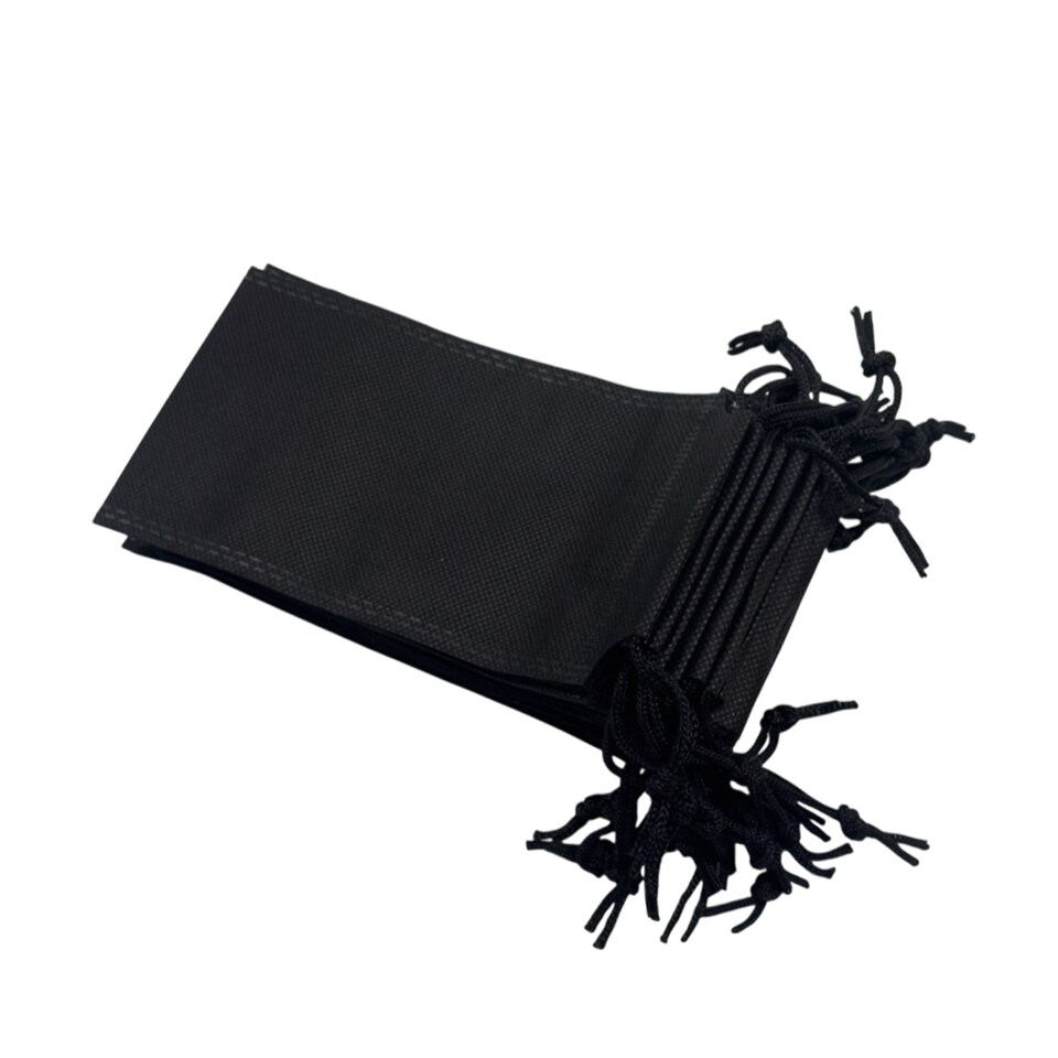image 1 of Pack of 25 Black Coloured 43x34cm Non-Woven Drawstring Bags | Black