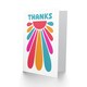 image 2 of Thank You Card Thanks Fun Blue Orange Pink Groovy Sun Design
