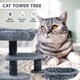 image 3 of Cat Tree Scratching Post Large Multilevel Climbing Tower Activity Centre, Grey