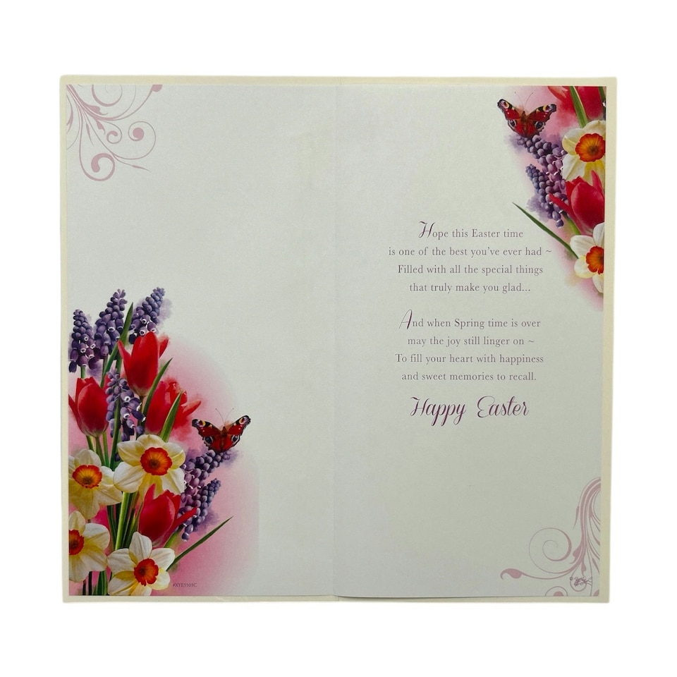 image 1 of To A Special Mum And Dad Flower and Butterfly Design Easter Card