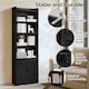 image 5 of Yaheetech 7-Tier Tall Bookcase with 2-Door Cabinet-Black