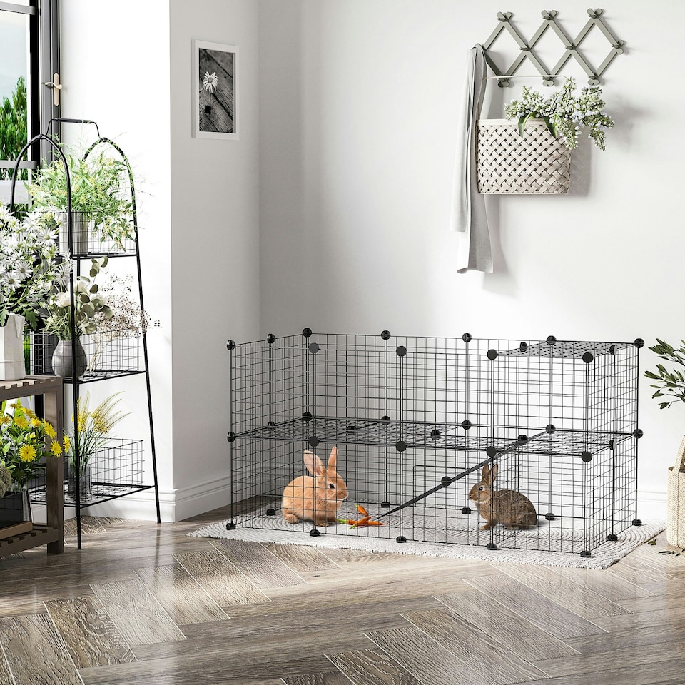 image 1 of PawHut DIY Pet Playpen 36 Panel for Rabbit Chinchilla Hedgehog
