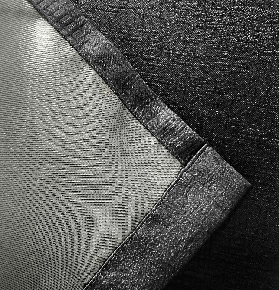 image 1 of Enhanced Living Vogue Black 46 x 72 inch (117x183cm) Eyelet Thermal Noise reducing Dim Out Curtains (PAIR)