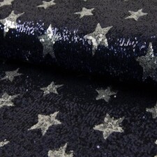 Navy Sequin Mesh Fabric for Dressmaking, 140cm / 55" Wide - per metre