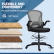 image 8 of Vinsetto Drafting Chair, Ergonomic Tall Office Chair with Flip-up Armrests, Mesh Back, Lumbar Support, Adjustable Height and Foot Ring, Swivel Wheels, for Standing Desk, Dark Grey | Grey