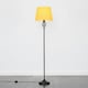 image 3 of ValueLights Memphis Matte Black Floor Lamp with Medium Yellow Tapered Shade and E27 GLS LED 10W Warm White 3000K Bulb