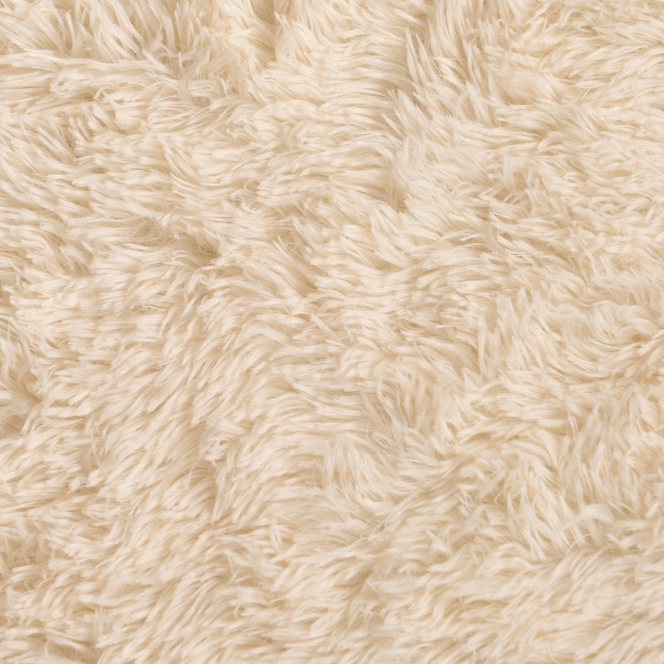 image 1 of OHS Fluffy Anti-Slip Plain Shaggy Floor Mat Rug, 160x230cm - Cream | Cream | 160x230cm