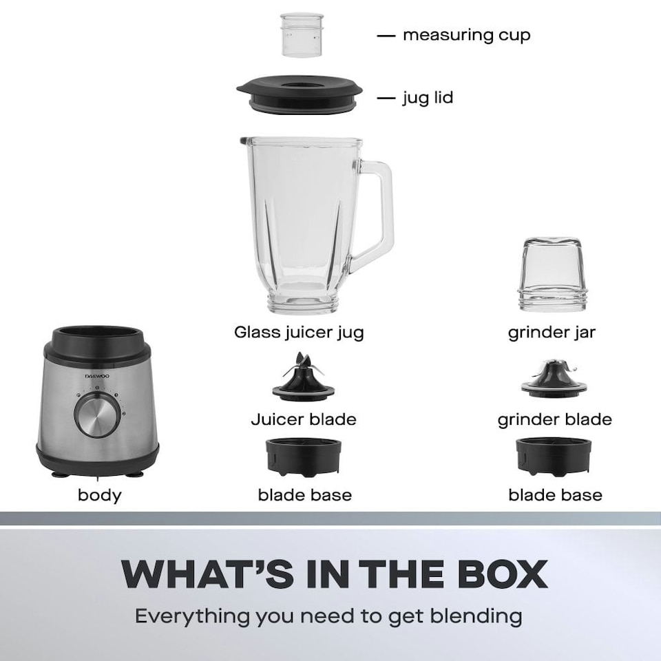 image 1 of Daewoo Jug Blender, Including Grinder Attachment