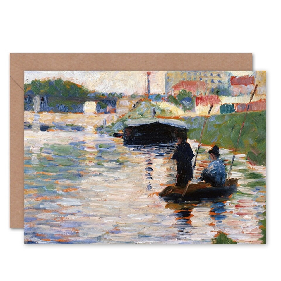 image 1 of Seurat Painting View Of The Seine Art Card