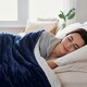 image 4 of Fleece & Sherpa Electric Heated Throw - Navy