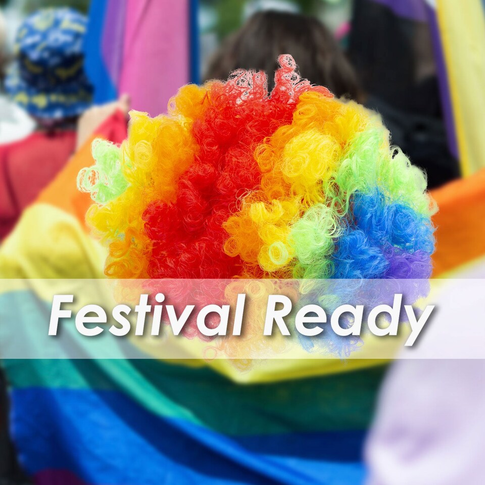 image 1 of vfm-estore Pride Wig LGBT Rainbow Festival Hair, 1 Piece