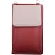 image 1 of Lightweight Genuine Leather Travel Phone Cross Body Shoulder Bag Red | Red/Ivory