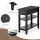 image 4 of COSTWAY 3-Tier End Table Sofa Bedside Table W/ Drawer Black