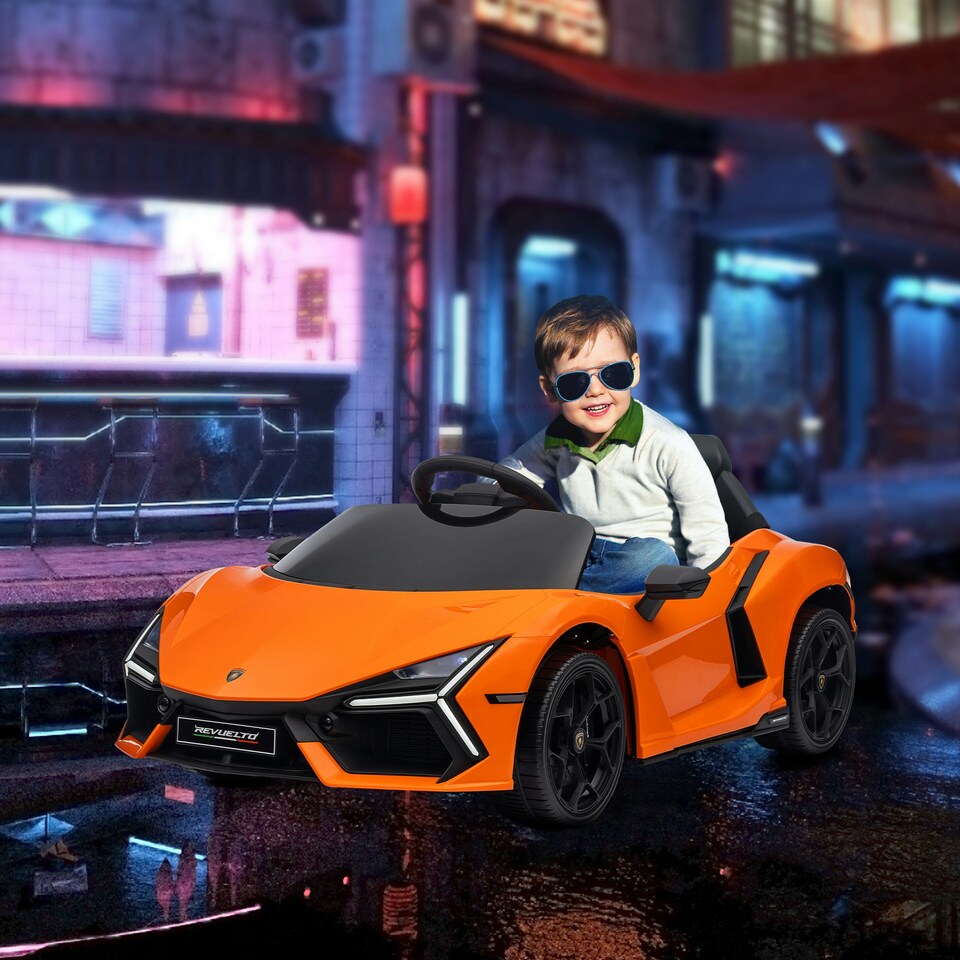 image 1 of AIYAPLAY Lamborghini Revuelto Licensed Ride On Car, with Suspension, Orange