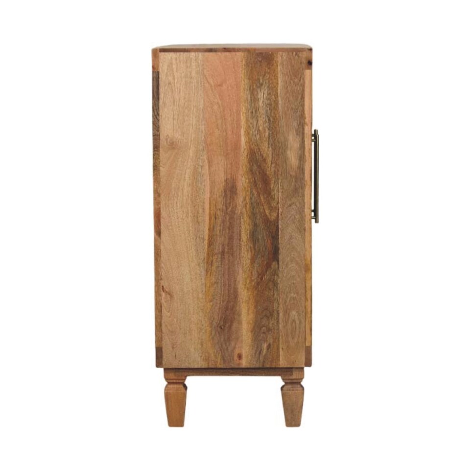 image 1 of Artisan Furniture Solid Wood Cadiz Carved Block Storage Cabinet