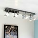 image 1 of ValueLights Large Rectangular Polished Chrome Plate 8 Way Adjustable Ceiling Spotlight - with 8 x 5W Cool White GU10 LED Bulbs Chrome