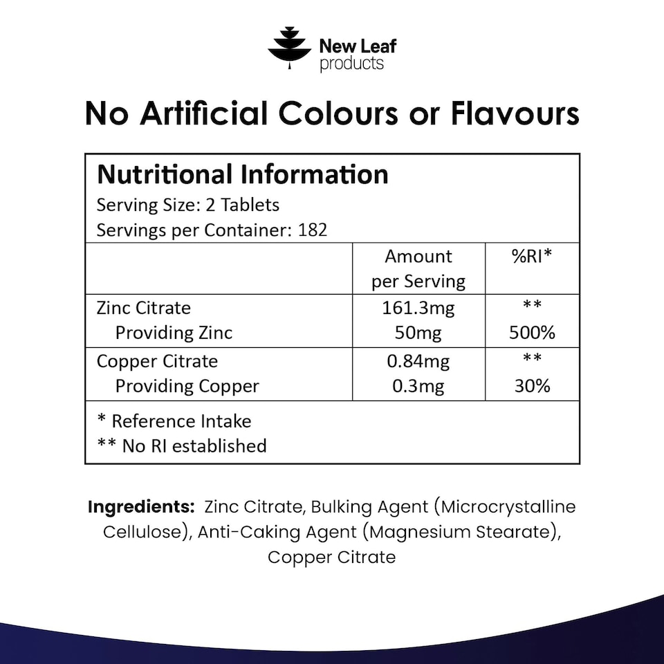 image 1 of Zinc Tablets 50mg 365 Vegan Zinc Supplements High Strength