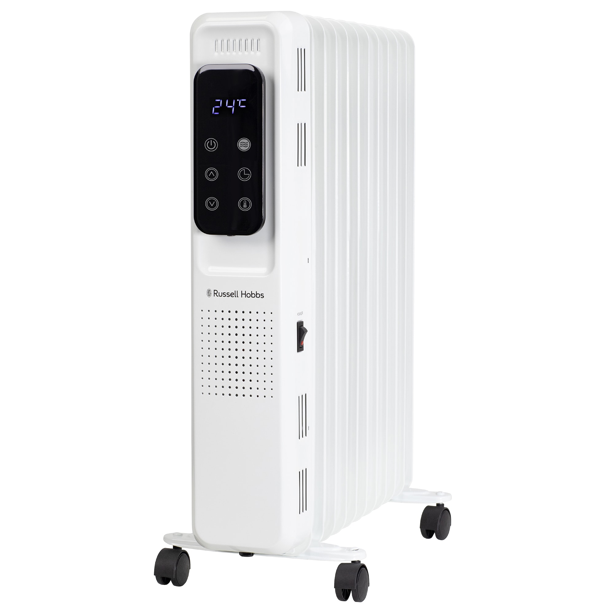 Russell Hobbs RHOFR2521-D 2.5kW Digital Touch Control 11-fin Oil Filled Radiator in White