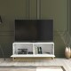 image 4 of TV Unit 100cm White Matt with Fluted Fronts and Gold Legs White