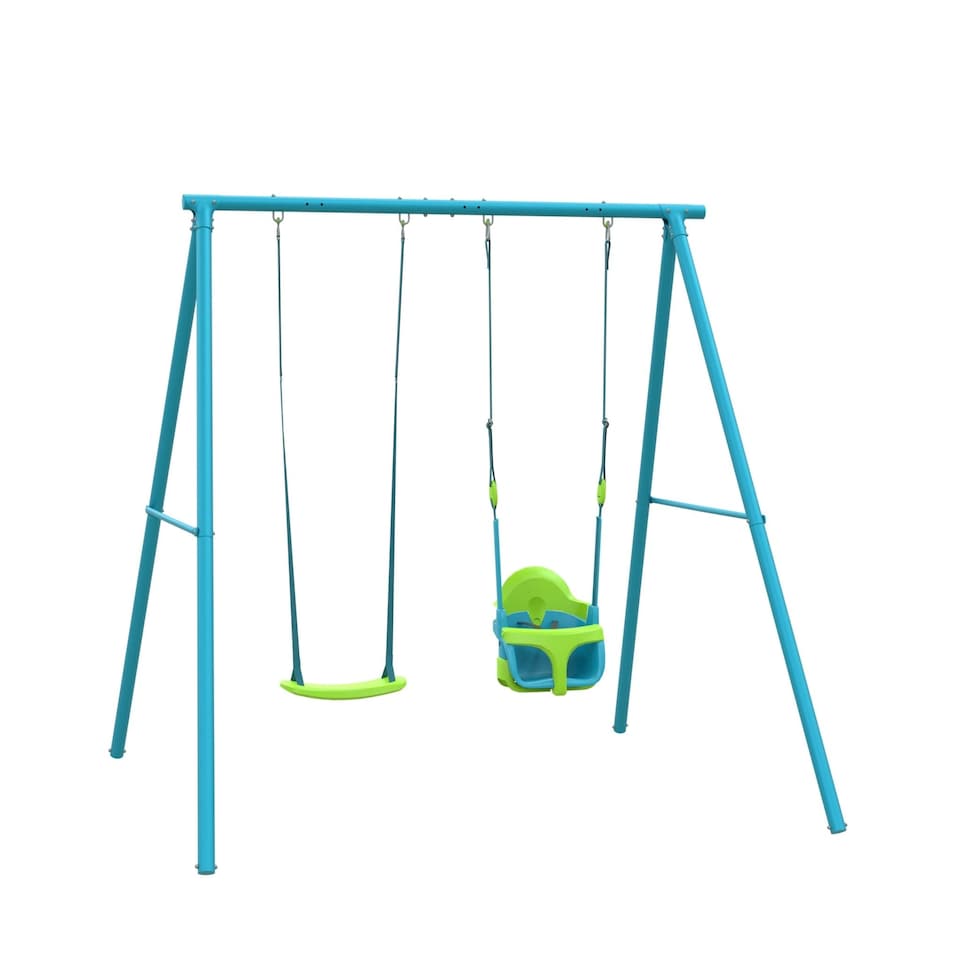 image 1 of TP Deluxe Double Metal Swing with Rapide & Quadpod seats