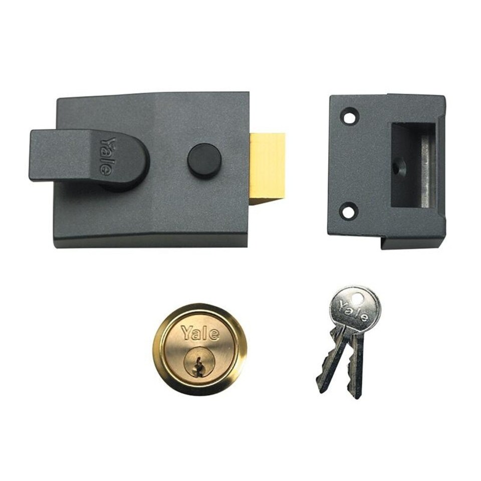 Yale Locks 88 Series Standard Nightlatch - Multi Colour - Satin Chrome Cylinder 60mm Backset Box Multi