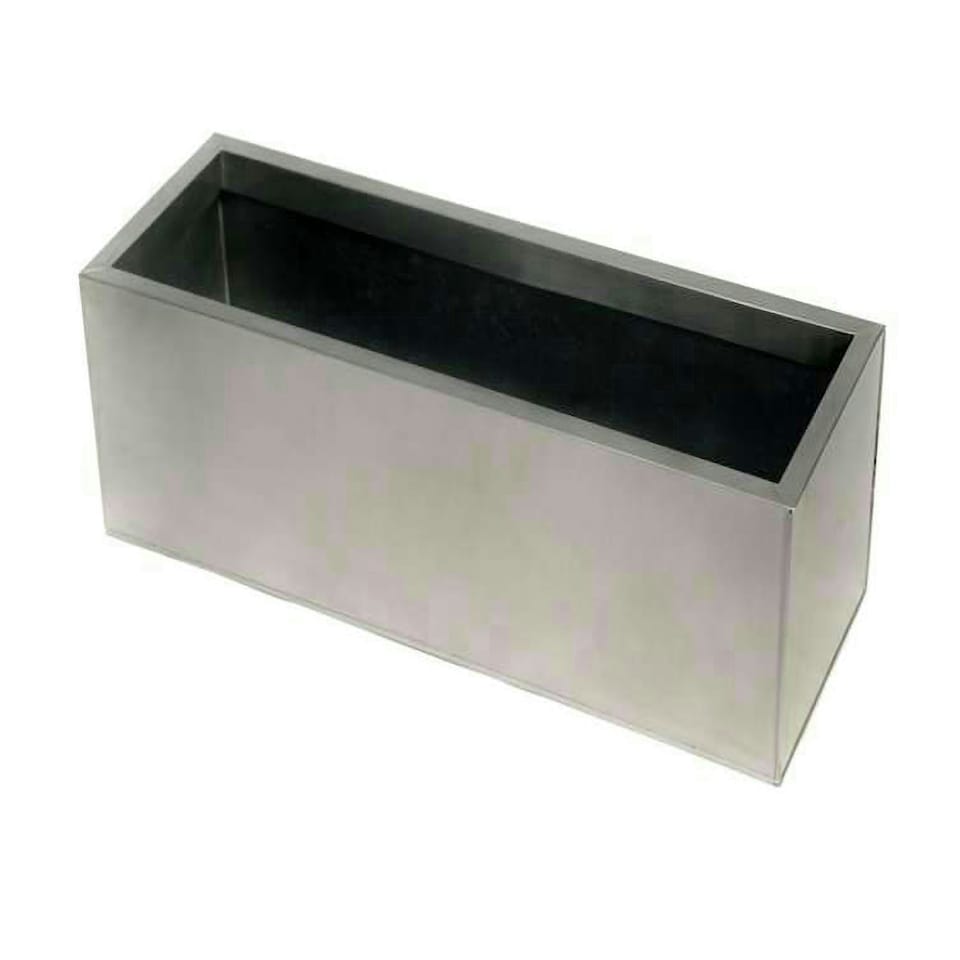 image 1 of Primrose Zinc Galvanised Rectangular Silver Rectangular Planter 100cm x 40cm