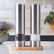 image 2 of Cooks Professional Electric Salt & Pepper Mill Set with Bamboo Base - Silver