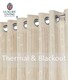 image 2 of Triple Woven Blackout Velvet Ring Top Curtains with Cascading Diamante Studs 117cm x 229cm Cream | Cream | Cream | 1