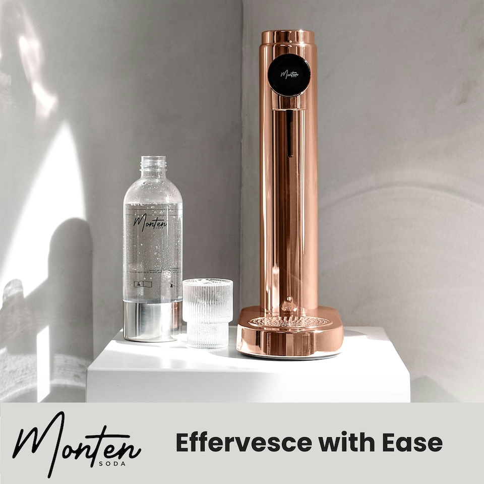 image 1 of Monten Soda Stainless Steel Soda Maker with 900ml Bottle - Copper