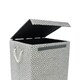 image 2 of JVL Argyle Rectangular Foldable Paper Lidded Storage - Light Grey Grey
