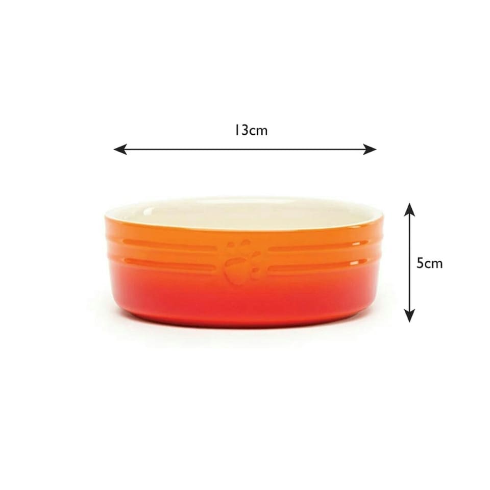 image 1 of Scruffs Ceramic Ombre Pet Food Bowl 13cm | Orange | 1