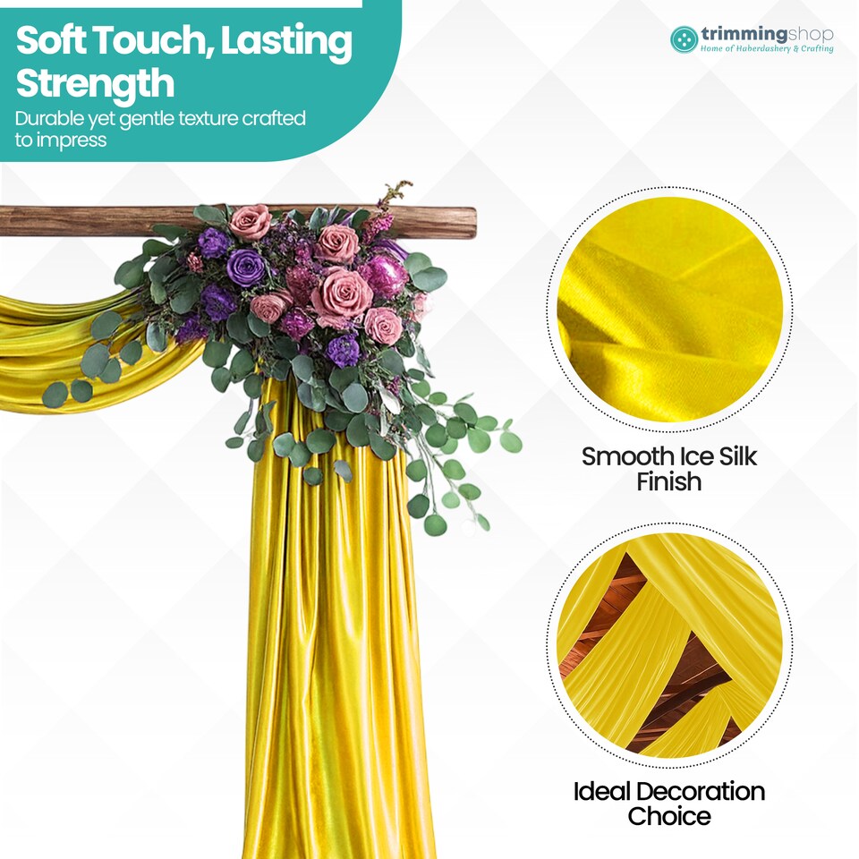 image 1 of 10m Ice Silk Fabric, Satin Material Silk Overlay, Backdrop Fabric