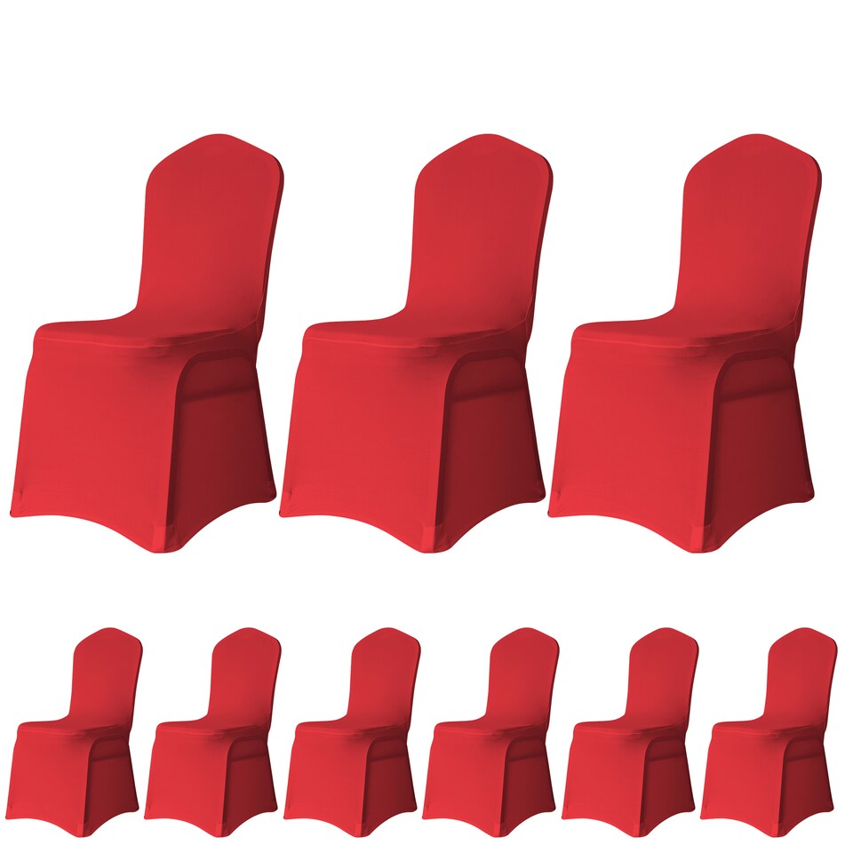 image 1 of Chair Cover Spandex Polyester Stretch, Flat Dining Slipcovers - 10pcs