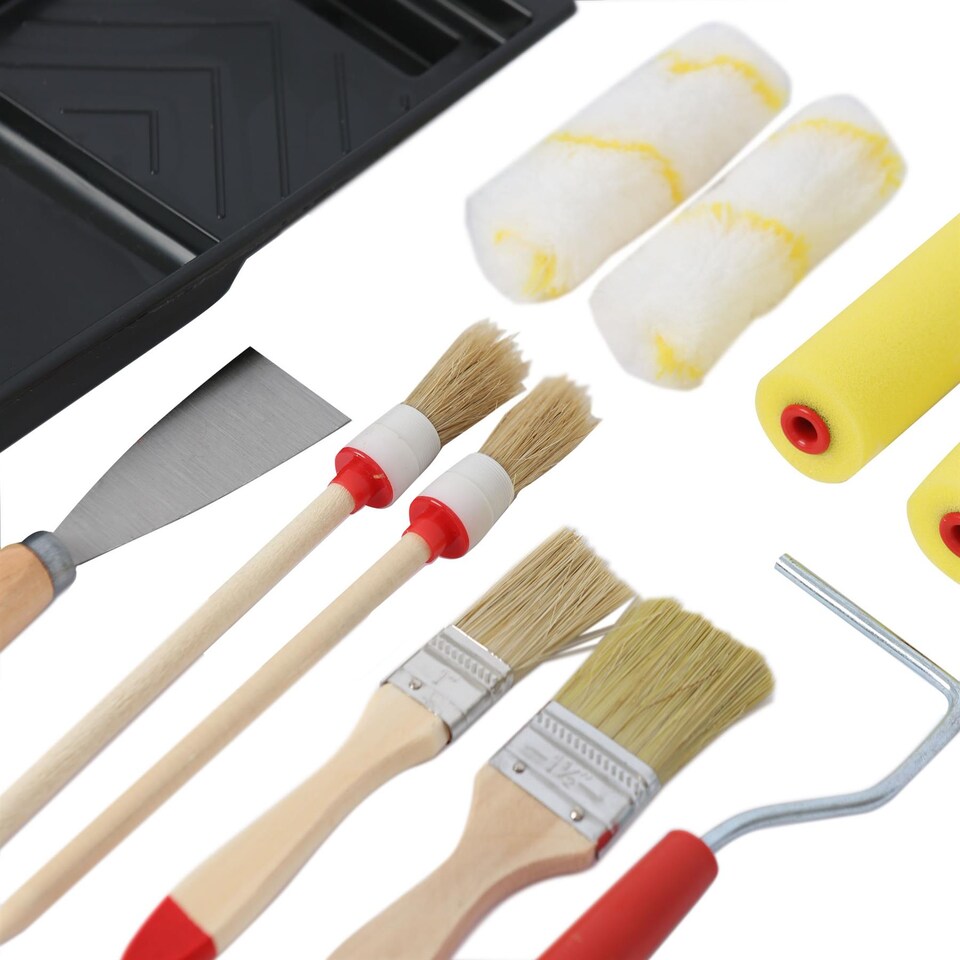 image 1 of Blackspur 11pc Mini Paint Roller & Tray Set - 4" (10cm) - Multi